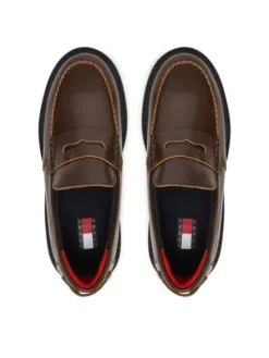 Tommy Jeans Loafersy Archive '01 Leather Loafer EN0EN03022 Brązowy
