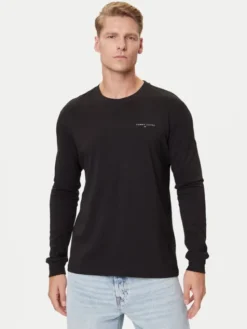 Tommy Jeans Longsleeve Chest Linear DM0DM21594 Czarny Regular Fit