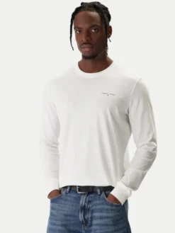 Tommy Jeans Longsleeve Chest Linear DM0DM21594 Écru Regular Fit