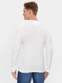 Tommy Jeans Longsleeve DM0DM04409 Biały Slim Fit