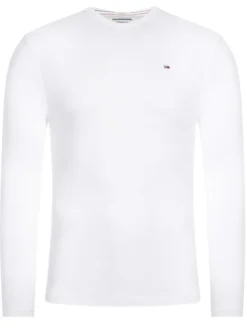 Tommy Jeans Longsleeve DM0DM04409 Biały Slim Fit