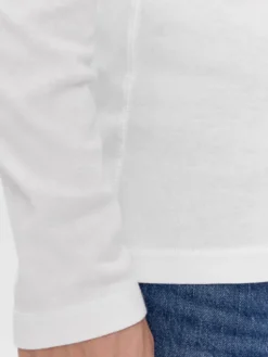 Tommy Jeans Longsleeve DM0DM04409 Biały Slim Fit