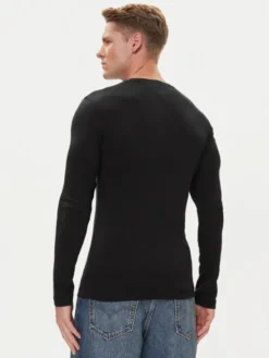 Tommy Jeans Longsleeve DM0DM04409 Czarny Slim Fit