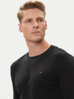 Tommy Jeans Longsleeve DM0DM04409 Czarny Slim Fit