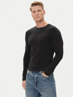 Tommy Jeans Longsleeve DM0DM04409 Czarny Slim Fit