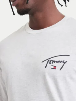 Tommy Jeans Longsleeve DM0DM23546 Szary jasny Slim Fit