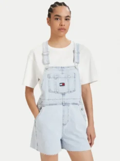Tommy Jeans Ogrodniczki Dungaree DW0DW22402 Niebieski jasny Relaxed Fit