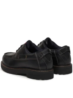 Tommy Jeans Półbuty Archive '01 Boat Shoe Leather EM0EM01651 Czarny