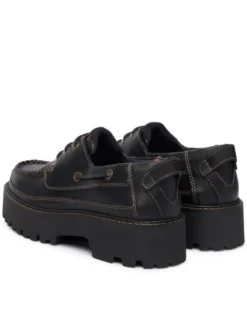 Tommy Jeans Półbuty Archive '01 Boat Shoe Leather EN0EN03003 Czarny