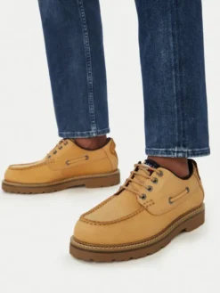 Tommy Jeans Półbuty Archive '01 Boat Shoe EM0EM01703 Żółty
