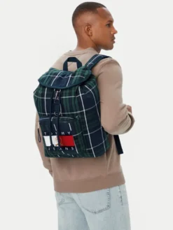 Tommy Jeans Plecak Tjm Archive Check Backpack AM0AM14816 Zielony