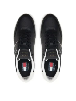 Tommy Jeans Sneakersy Lightweight Flag Leather Court EM0EM01758 Czarny