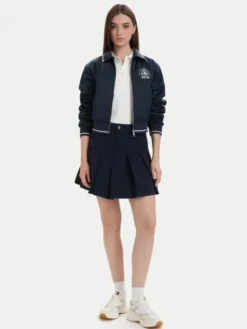 Tommy Jeans Spódnica plisowana DW0DW23149 Granatowy Regular Fit