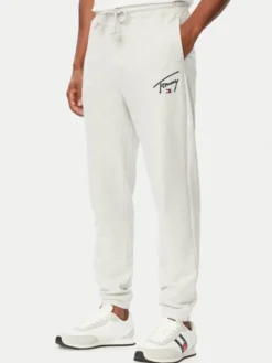 Tommy Jeans Spodnie dresowe DM0DM23593 Szary jasny Regular Fit