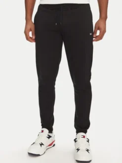 Tommy Jeans Spodnie dresowe Flag DM0DM20473 Czarny Slim Fit