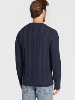 Tommy Jeans Sweter Cable DM0DM15059 Granatowy Regular Fit