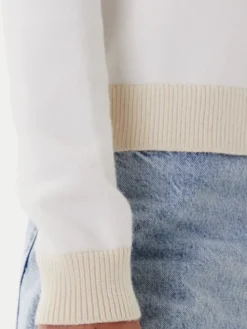 Tommy Jeans Sweter Colorblock Flag DW0DW20970 Biały Regular Fit