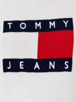 Tommy Jeans Sweter Colorblock Flag DW0DW20970 Biały Regular Fit