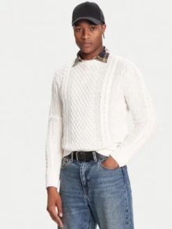 Tommy Jeans Sweter DM0DM22101 Biały Regular Fit