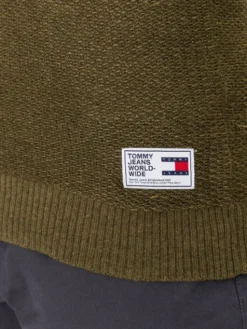 Tommy Jeans Sweter DM0DM15060 Zielony Regular Fit
