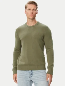 Tommy Jeans Sweter DM0DM21787 Zielony Regular Fit