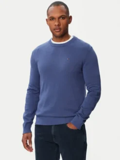 Tommy Jeans Sweter Essential DM0DM22853 Niebieski Slim Fit