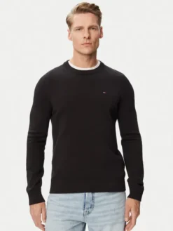 Tommy Jeans Sweter Essential DM0DM22853 Czarny Slim Fit