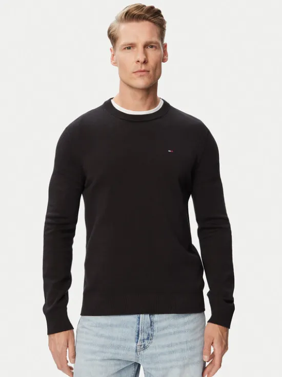 Tommy Jeans Sweter Essential DM0DM22853 Czarny Slim Fit