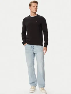 Tommy Jeans Sweter Essential DM0DM22853 Czarny Slim Fit