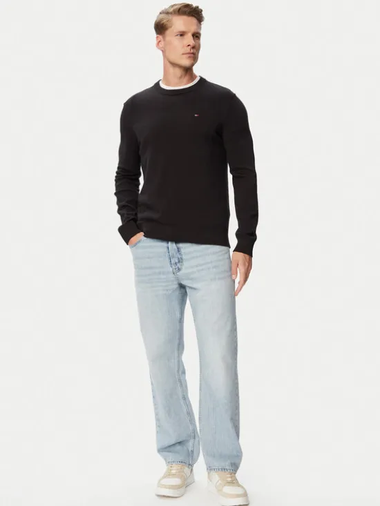 Tommy Jeans Sweter Essential DM0DM22853 Czarny Slim Fit