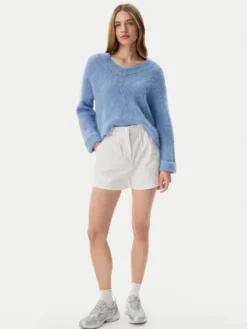 Tommy Jeans Szorty materiałowe Claire DW0DW21643 Écru Regular Fit