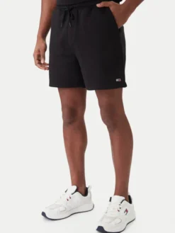 Tommy Jeans Szorty sportowe Flag Beach DM0DM21931 Czarny Regular Fit