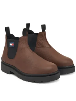 Tommy Jeans Sztyblety Tjm Chelsea Leather Wl EM0EM01670 Brązowy