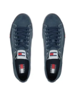 Tommy Jeans Tenisówki Archive Vulc. Y2K Washed Canvas EM0EM01720 Granatowy