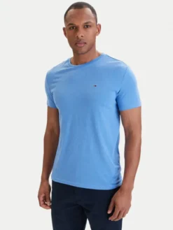 Tommy Jeans T-Shirt DM0DM20363 Niebieski Slim Fit