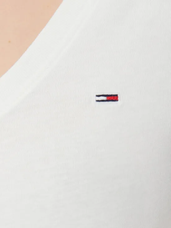 Tommy Jeans T-Shirt DW0DW20458 Biały Slim Fit