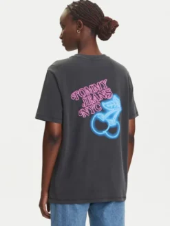 Tommy Jeans T-Shirt Neon DW0DW21358 Szary Relaxed Fit