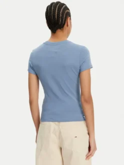 Tommy Jeans T-Shirt Tonal Linear DW0DW20315 Niebieski Slim Fit