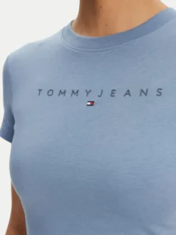 Tommy Jeans T-Shirt Tonal Linear DW0DW20315 Niebieski Slim Fit