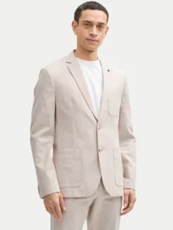 Tom Tailor Marynarka 1045065 Beżowy Regular Fit