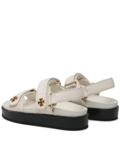 Tory Burch Sandały Kira Sport Sandal Calf Leather 144328 Écru