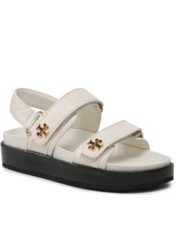 Tory Burch Sandały Kira Sport Sandal Calf Leather 144328 Écru