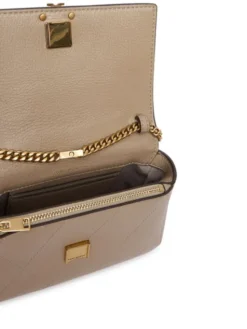 Tory Burch Torebka Charlie Quilted Mini Top Handle Chain Wallet 186032 Beżowy