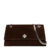 Tory Burch Torebka Kira Turnlock Suede Shouldr Bag 169176 Brązowy