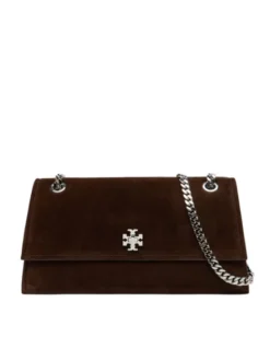 Tory Burch Torebka Kira Turnlock Suede Shouldr Bag 169176 Brązowy