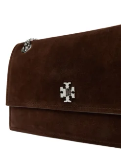 Tory Burch Torebka Kira Turnlock Suede Shouldr Bag 169176 Brązowy