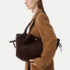 Tory Burch Torebka Romy Suede Tote 186348 Brązowy