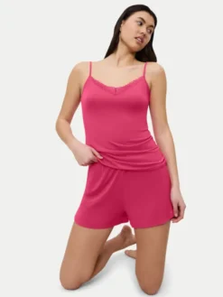 Triumph Koszulka piżamowa Aura Spotlight 10221405 Różowy Regular Fit