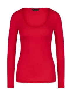 Triumph Koszulka piżamowa Bauty Layers 10225060 Czerwony Slim Fit