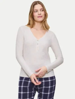Triumph Koszulka piżamowa Mix&Match 10225031 Écru Regular Fit